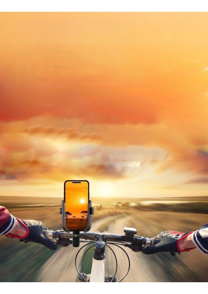 Yeni Profesyonel Titreşim Modüllü Ayna ve Gidon Bağlantılı Motosiklet Bisiklet Atv Telefon Tutucu