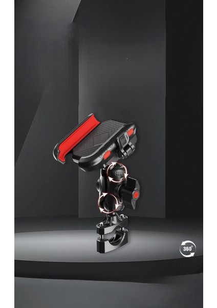 Yeni Profesyonel Titreşim Modüllü Ayna ve Gidon Bağlantılı Motosiklet Bisiklet Atv Telefon Tutucu