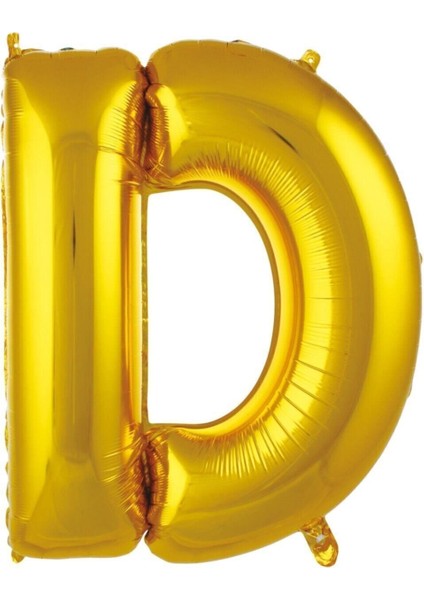 36 cm Altın Renk Balon D Harfi 16 Inc Parti Malzemesi
