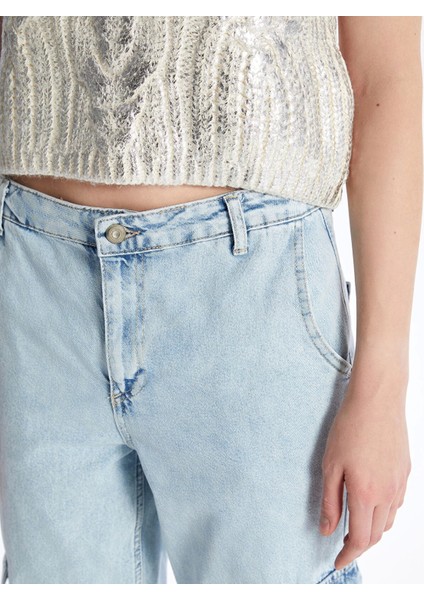 Lcw Jeans Indigo Wideleg Kadın Kargo Jean Pantolon modelleri