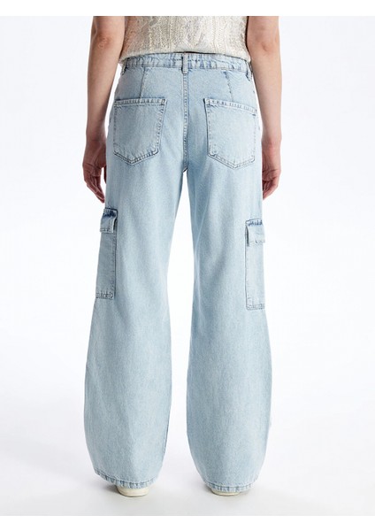 Lcw Jeans Indigo Wideleg Kadın Kargo Jean Pantolon indirimleri