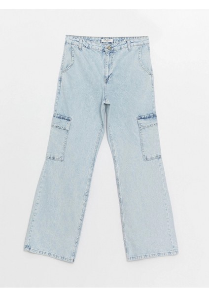 Lcw Jeans Indigo Wideleg Kadın Kargo Jean Pantolon
