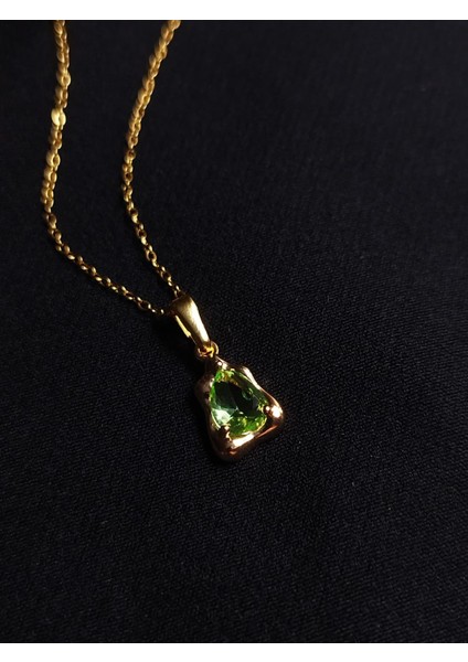 Damla Peridot Çelik Kolye