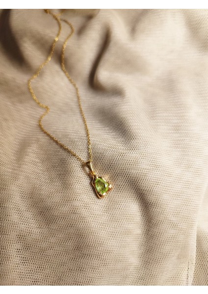 Damla Peridot Çelik Kolye
