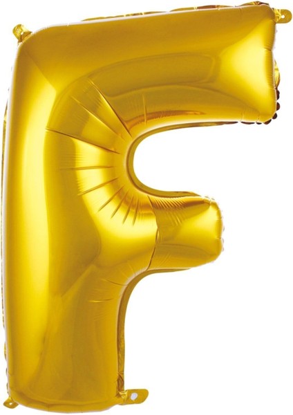 76 cm Altın Renk Balon F Harfi 34 Inc Parti Malzemesi