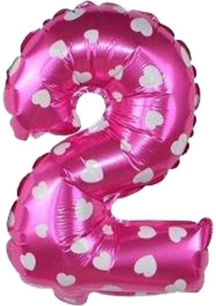 2 Rakam Pembe Renk 16 Inc 40 cm Balon Parti Malzemesi