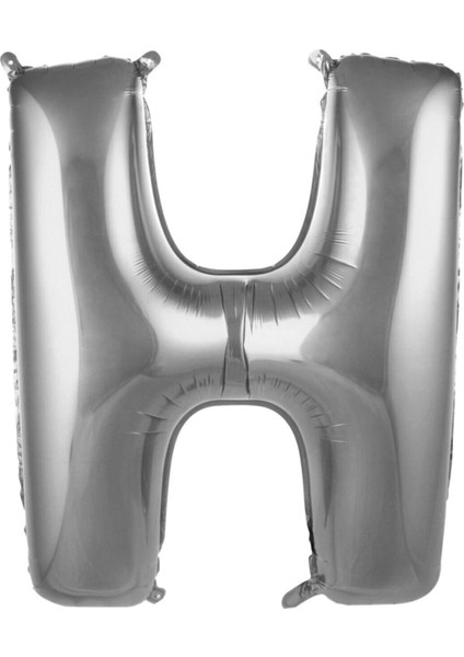 76 cm Gümüş Renk Balon H Harfi 34 Inc Parti Malzemesi