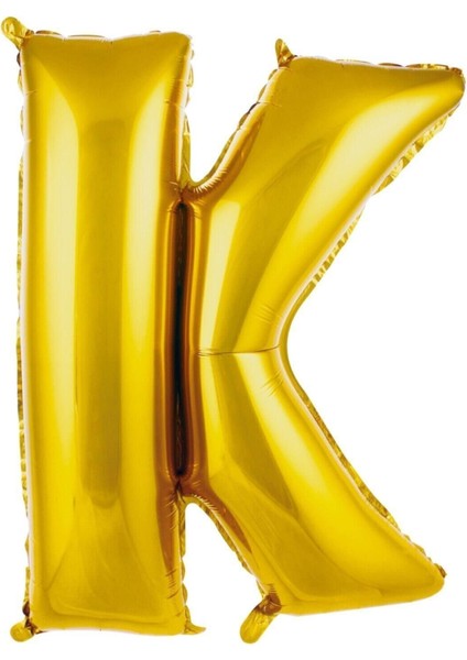 36 cm Altın Renk Balon K Harfi 16 Inc Parti Malzemesi