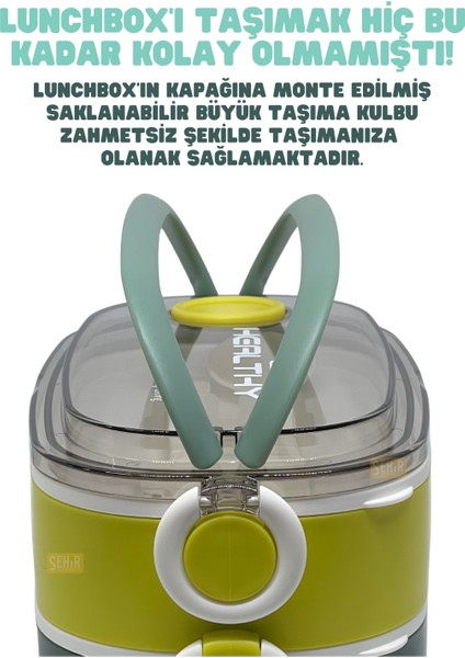 Bento 1300ML Lunchbox Yeni Koleksiyon 2 Katlı 3 Bölmeli Paslanmaz Çelik Sefer Tası Yemek Kutusu fırsatları