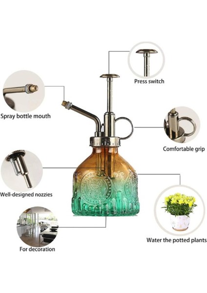 Şık Tasarımlı Ev Bahçe Saksı Çiçeklerine Özel cam bitki Sulama Fıskiyesi Kolonya ŞIŞESI 200 ml Yeşil fırsatları