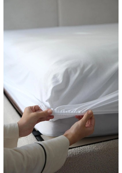 Beyaz Lastikli Çarşaf -Pamuklu | Her Yatağa Uygun Ölçü, Tek, Çift Kişilik, Battal Boy | 30 cm