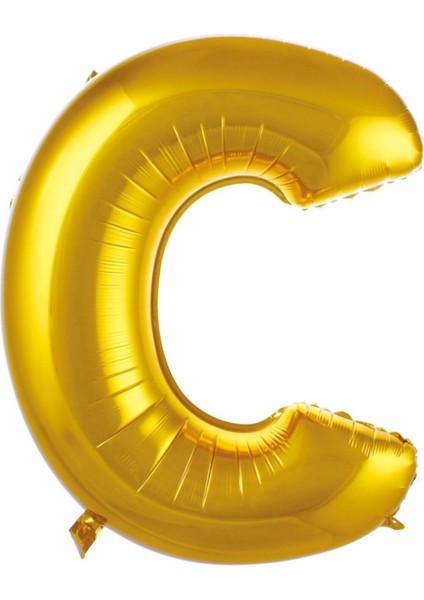 36 cm Altın Renk Balon C Harfi 16 Inc Parti Malzemesi