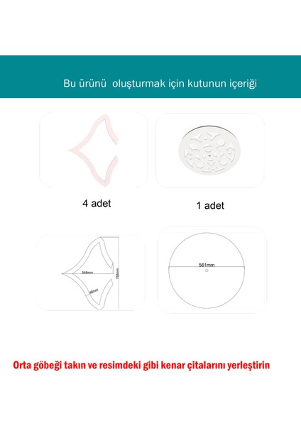 Lamba Tavan Göbegi 81-Motifli-Y-Motif-30-Dis-Çitali fırsatları