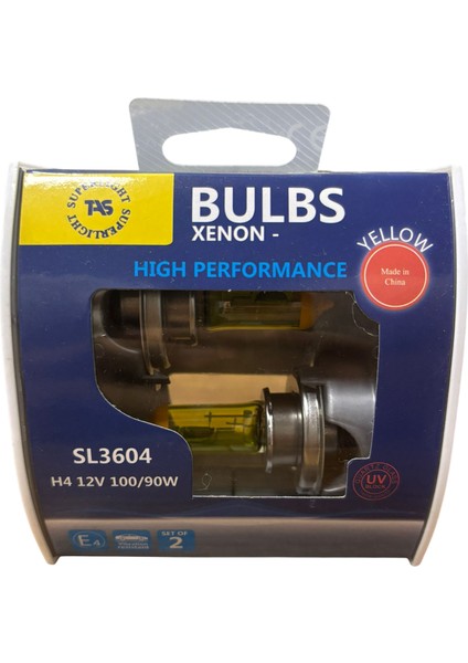 H4 Limon Sarısı Far Ampulü 12V 100W 2 Adet Fiyatı (SL3604)