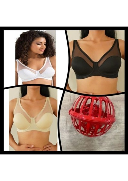 Missayza Fenetta Tül Kaplı B-C-D Cup Sütyen 9200 Avantajlı Paket, Yıkama Topu Hediyeli