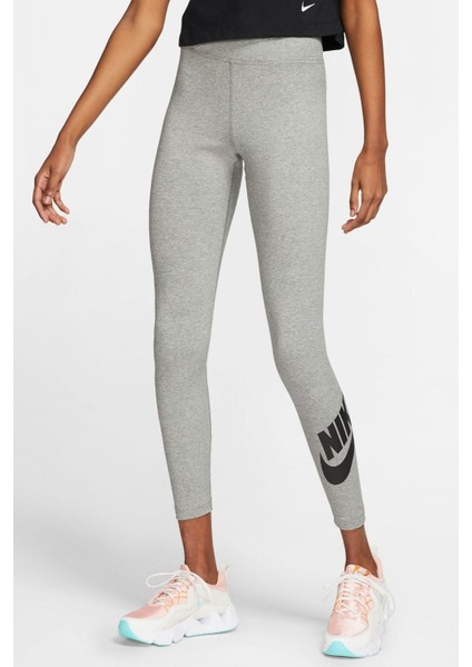 Sportswear Club High Rise Leggings Yüksek Belli Pamuklu Gri Tayt indirimleri