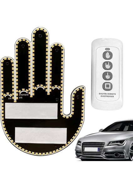 Gesture Uzaktan Kumandalı El Orta Parmak LED Araba Içi LED 3 Farklı Mod modelleri