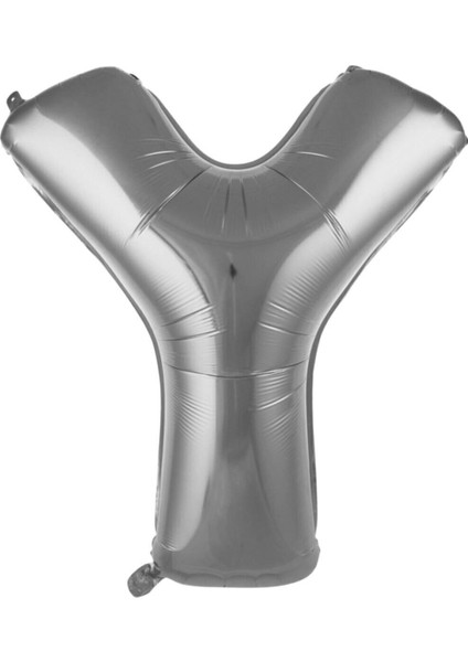 1 Metre Gümüş Renk Balon Y Harfi 40 Inc Parti Malzemesi