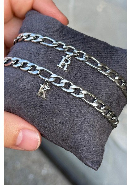 2 Adet Paslanmaz Çelik Kalın Figaro Bileklik Sevgili Arkadaş Çift Bilekliği ECK19C fırsatları