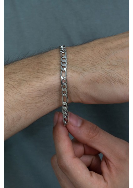 2 Adet Paslanmaz Çelik Kalın Figaro Bileklik Sevgili Arkadaş Çift Bilekliği ECK19C indirimleri