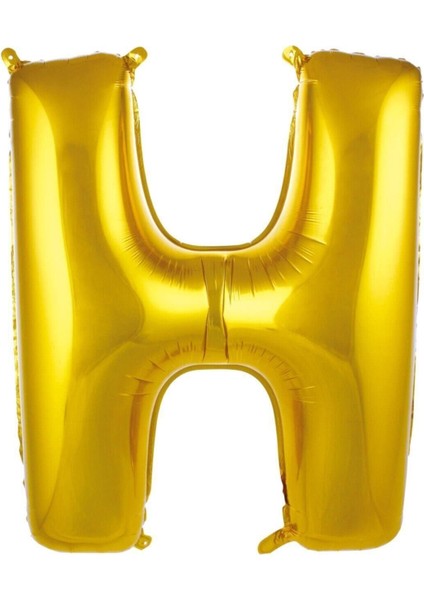76 cm Altın Renk Balon H Harfi 34 Inc Parti Malzemesi