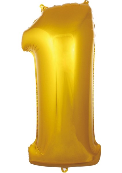 1 Metre Altın Renk Balon 1 Rakam 40 Inc Parti Malzemesi