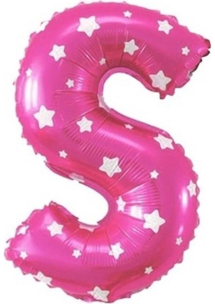 S Harfi Pembe Renk 16 Inc 40 cm Balon Parti Malzemesi