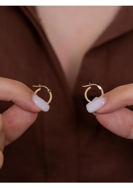 14 Ayar Altın Hasır Küpe modelleri