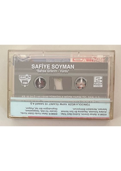 Safiye Soyman Bahse Girerim - Vurdu Kaset (Orijinal Dönem Baskı Kaset) fiyatları