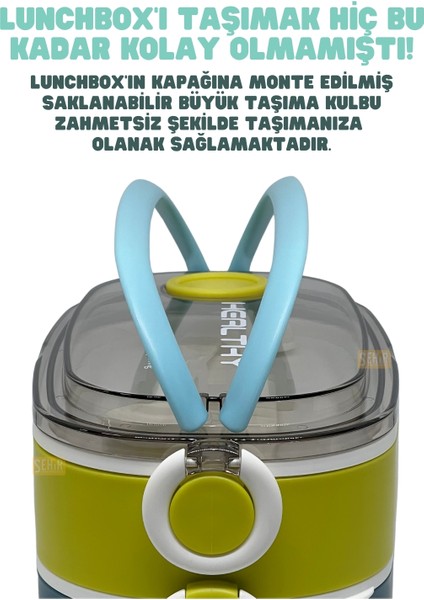 Bento 1300ML Lunchbox Yeni Koleksiyon 2 Katlı 3 Bölmeli Paslanmaz Çelik Sefer Tası Yemek Kutusu fırsatları