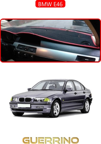 Bmw E46TORPİDO Koruma Halısı Kırmızı Kenar