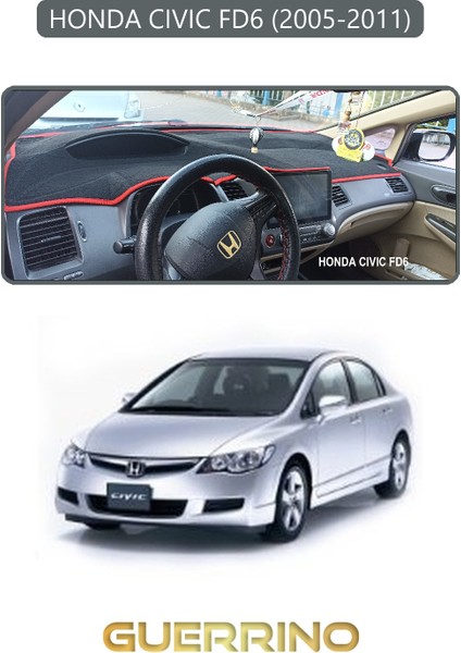 Honda Cıvıc Fd6 2005-2011TORPİDO Koruma Halısı Gri Kenar