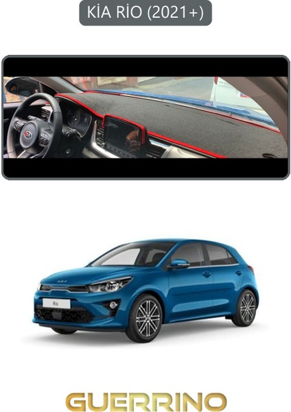 Kia Rio 2021+TORPİDO Koruma Halısı Gri Kenar