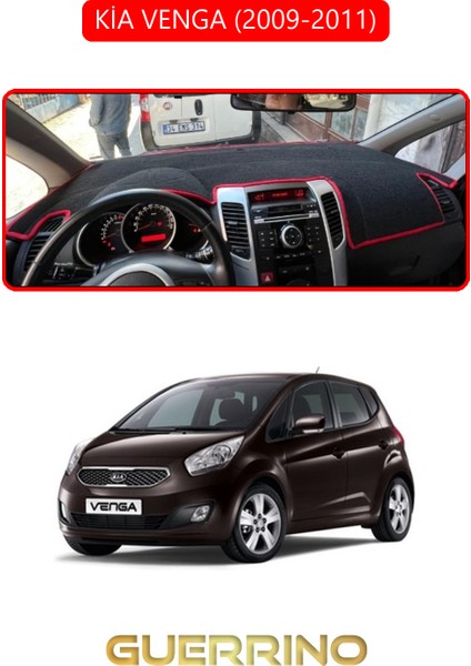 Kia Venga 2009-2011TORPİDO Koruma Halısı Kırmızı Kenar