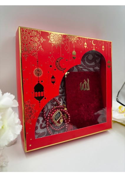 Çeyizlik, Hediyelik, 4'lü Gelin Bohçası Seti,tafta Seccade, Yasin,taşlı Zikirmatik,inci Tesbih fiyatları