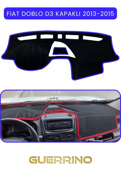 Fıat Doblo D3 Kapaklı 2013-15 Modellerine Uyguntorpido Koruma Halısı Mavi Kenar