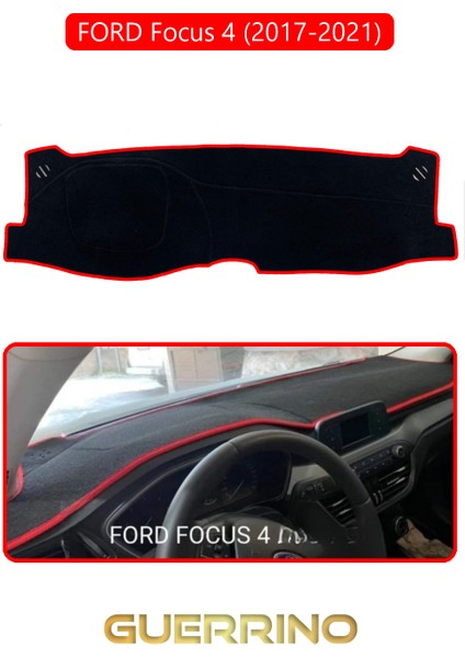 Ford Focus 4 (2017-2021)TORPİDO Koruma Halısı Kırmızı Kenar