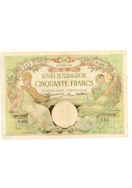 Madagascar 50 Francs 1937 Pick#38 Vf+