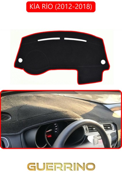 Kia Rio 2012-2018TORPİDO Koruma Halısı Kırmızı Kenar