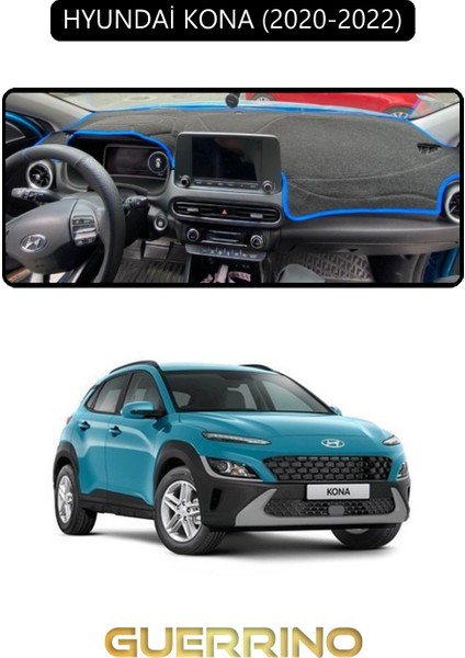 Hyundai Kona 2020-2022TORPİDO Koruma Halısı Siyah Kenar