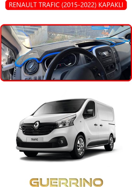 Renault Trafıc (2015-2022) Kapaklıtorpido Koruma Halısı Kırmızı Kenar