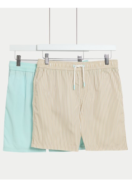 ​2'li Çizgili Çocuk Yüzme Şortu (6-16 Yaş)​ indirimleri