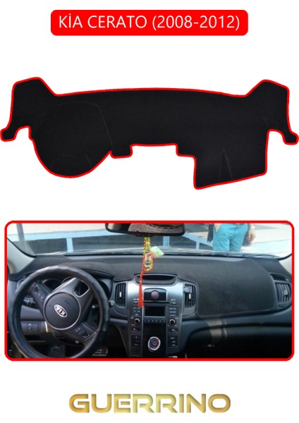 Kia Cerato 2008-2012TORPİDO Koruma Halısı Kırmızı Kenar