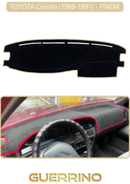 Toyota Corolla (1988-1991) Fındık Torpido Koruma Halısı Bej Kenar