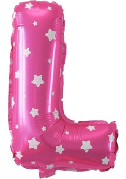 L Harfi Pembe Renk 16 Inc 40 cm Balon Parti Malzemesi