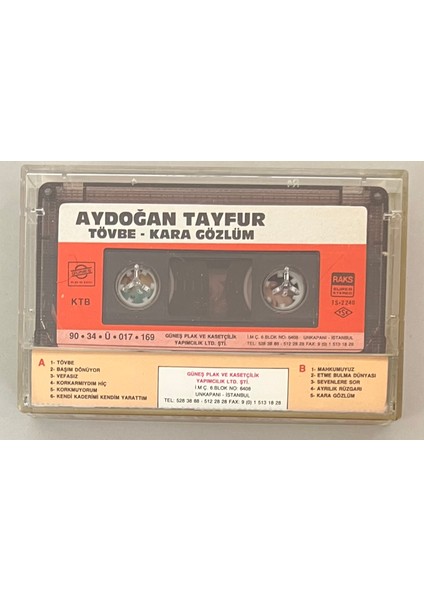 Aydoğan Tayfur Tövbe Kara Gözlüm Kaset (Orijinal Dönem Baskı Kaset) fiyatları