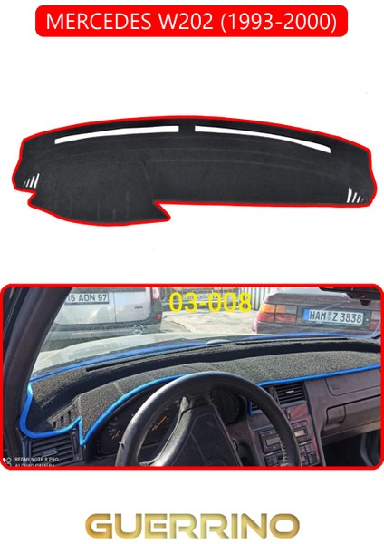 Mercedes W202 1993-2000TORPİDO Koruma Halısı Kırmızı Kenar