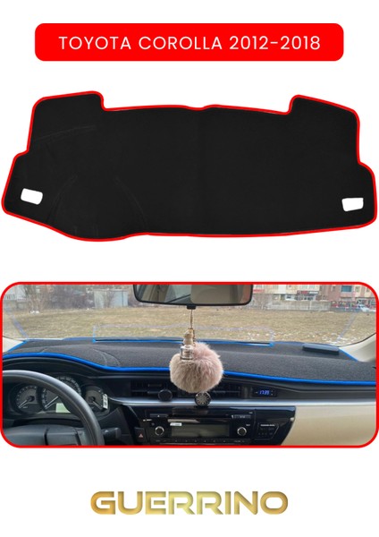 Toyota Corolla (2012-2018)TORPİDO Koruma Halısı Kırmızı Kenar