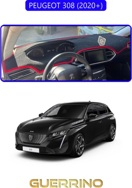 Peugeot 308 (2020+)TORPİDO Koruma Halısı Mavi Kenar