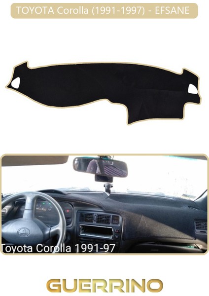 Toyota Corolla (1991-1997) - Efsane Torpido Koruma Halısı Bej Kenar